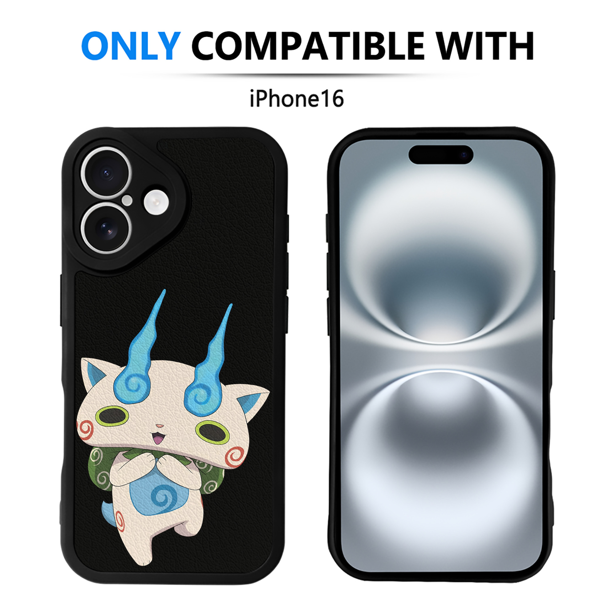 （画像用） 妖怪ウォッチ Yo-kai Watch 【iPhone 16シリーズ対応】シリコンスマホケース（レザー調） 材質：シリコン